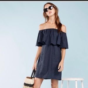 Reformation off the shoulder linen dress